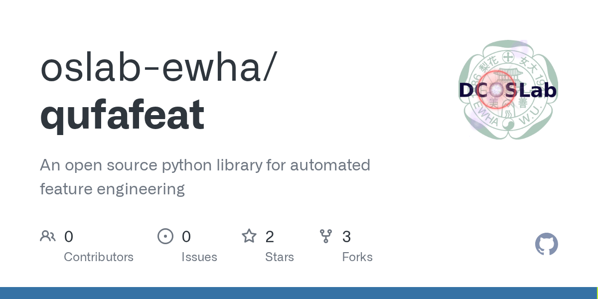 GitHub oslabewha/qufafeat An open source python library for