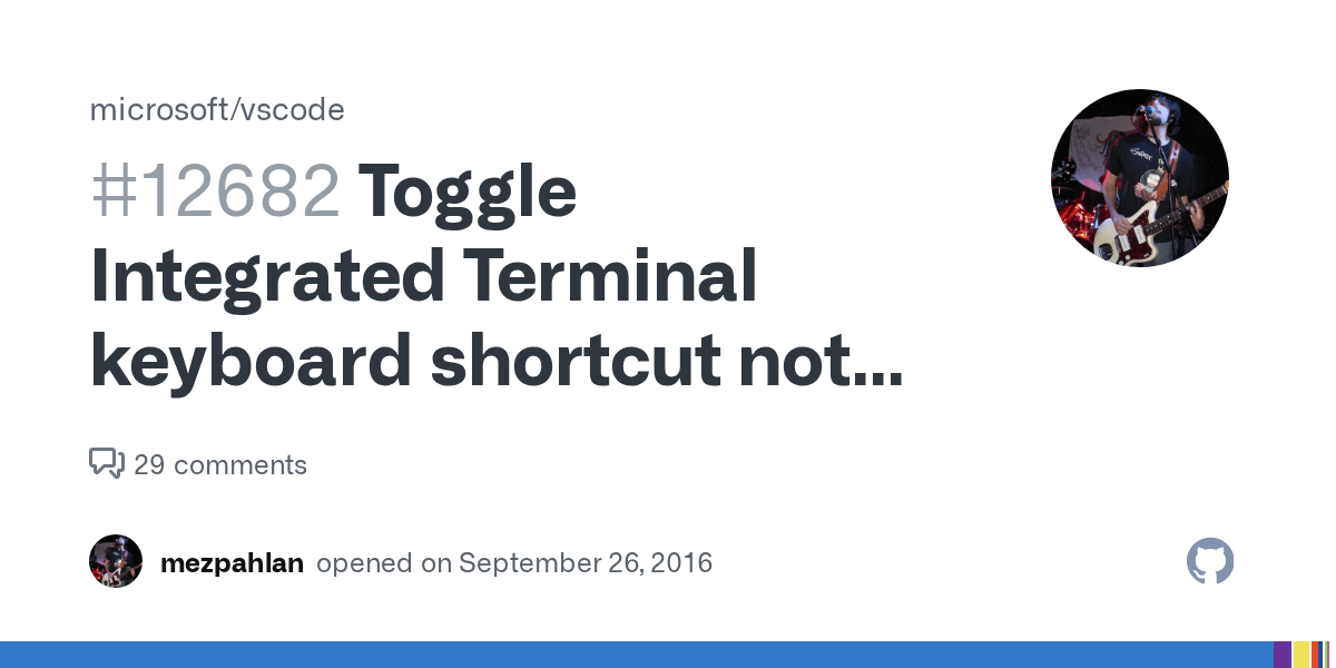 Toggle Integrated Terminal keyboard shortcut not working (backtick vs