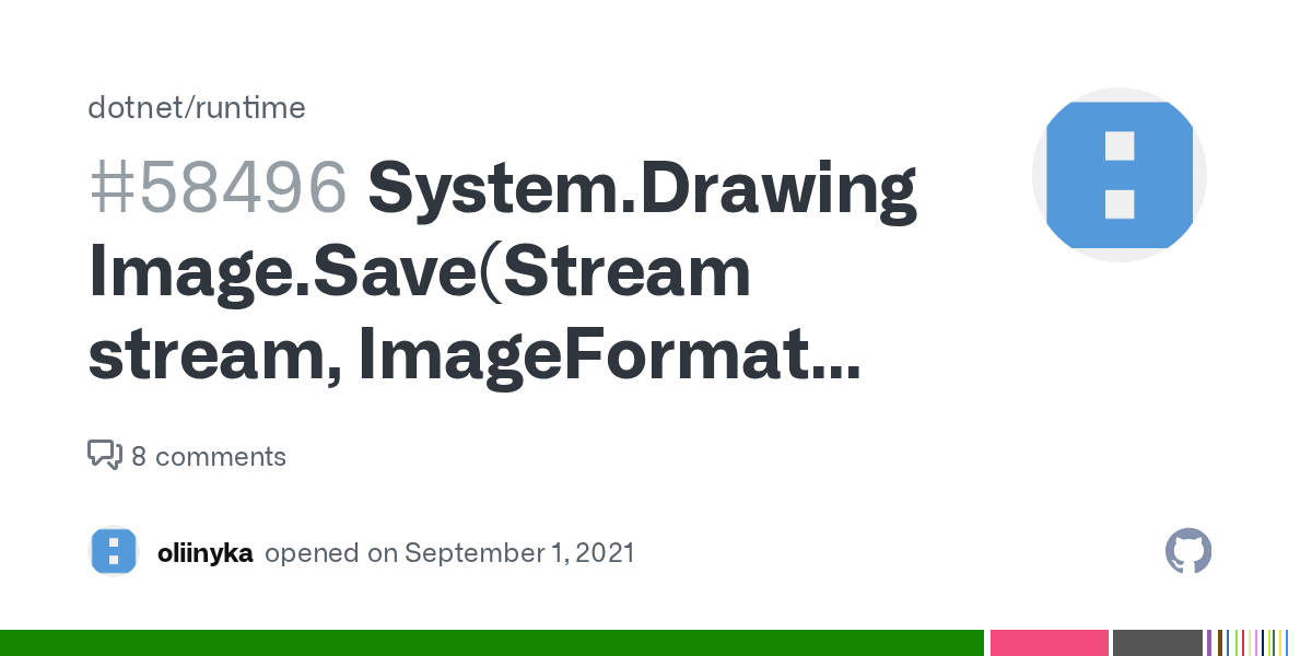 System.Drawing Image.Save(Stream stream, ImageFormat format) produces