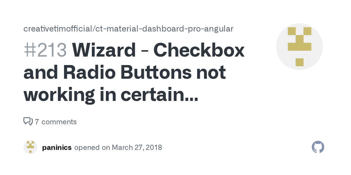 Wizard Checkbox and Radio Buttons not working in certain scenario
