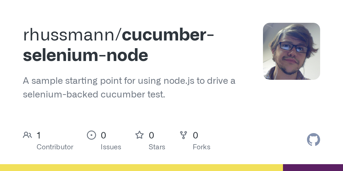 GitHub rhussmann/cucumberseleniumnode A sample starting point for