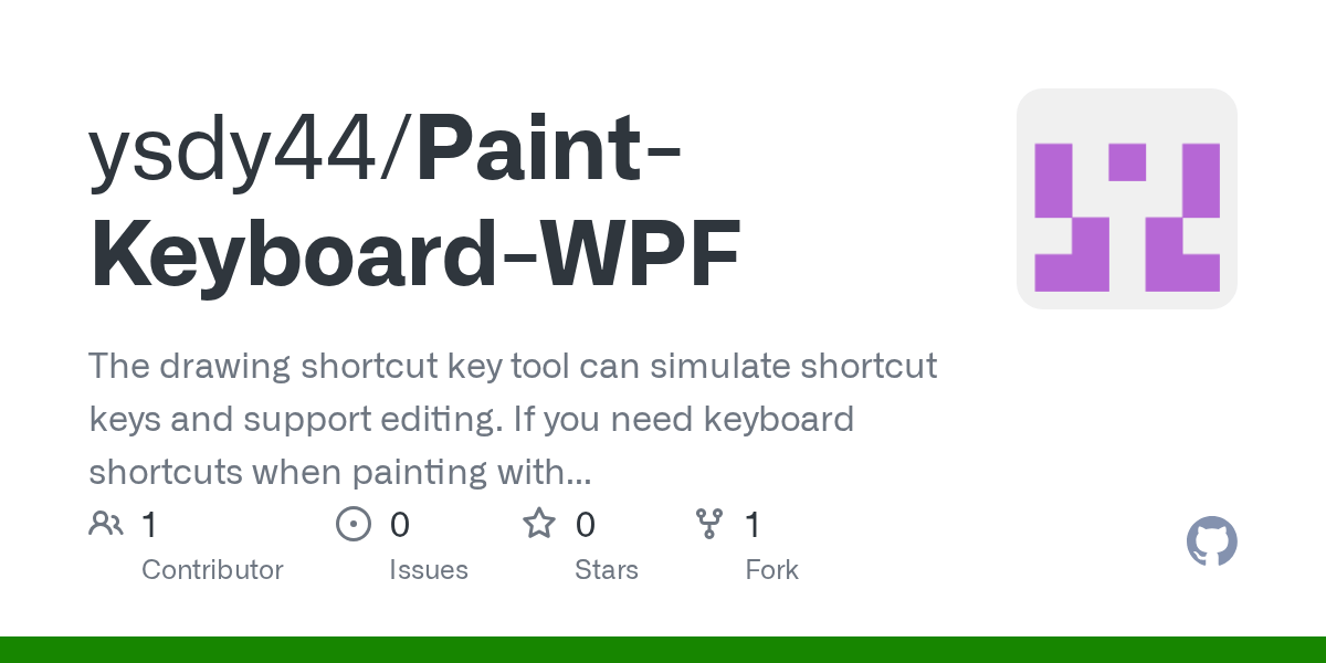 GitHub ysdy44/PaintKeyboardWPF The drawing shortcut key tool can