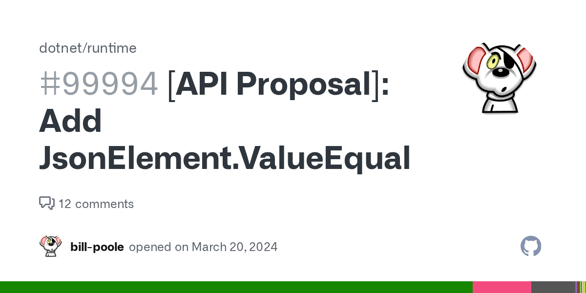 [API Proposal] Add JsonElement.ValueEquals(JsonElement) · Issue 99994