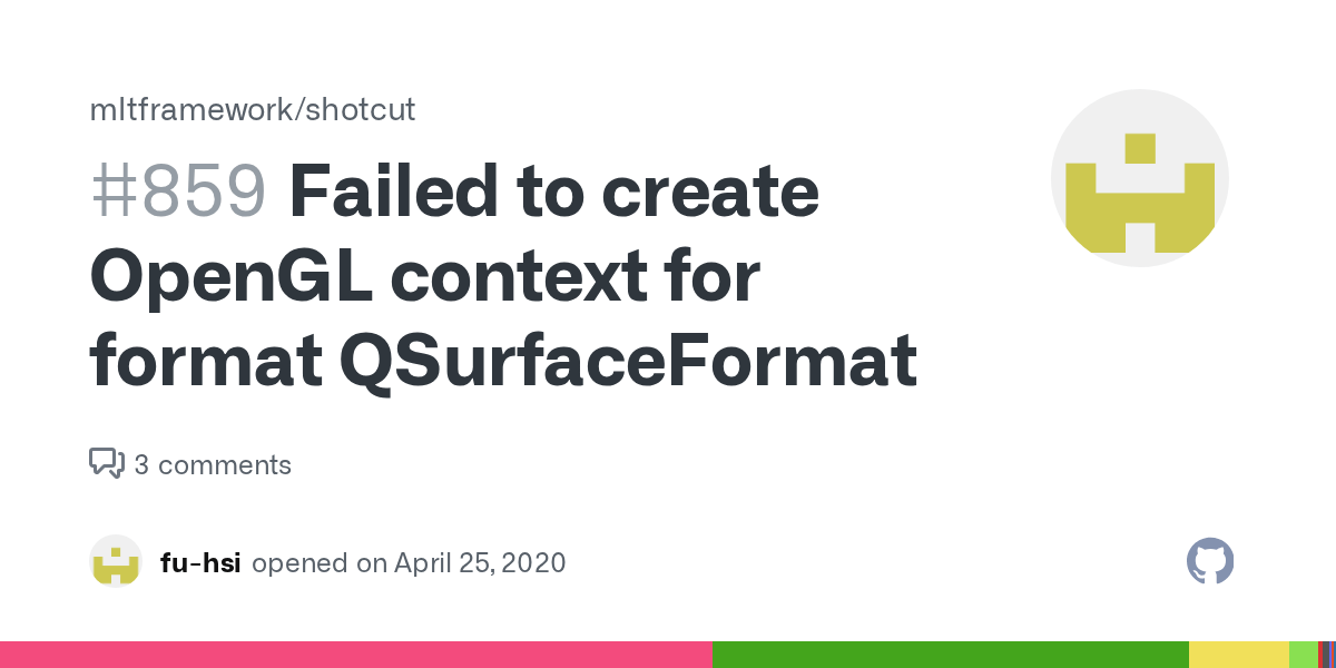 Failed to create OpenGL context for format QSurfaceFormat · Issue 859