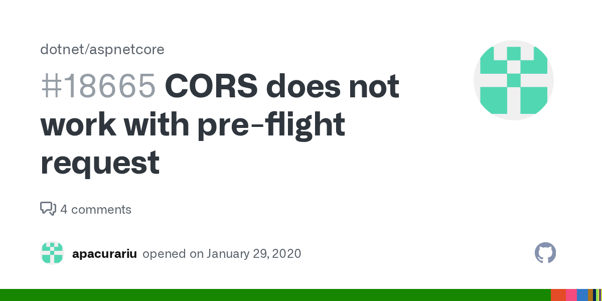 CORS does not work with preflight request · Issue 18665 ·
