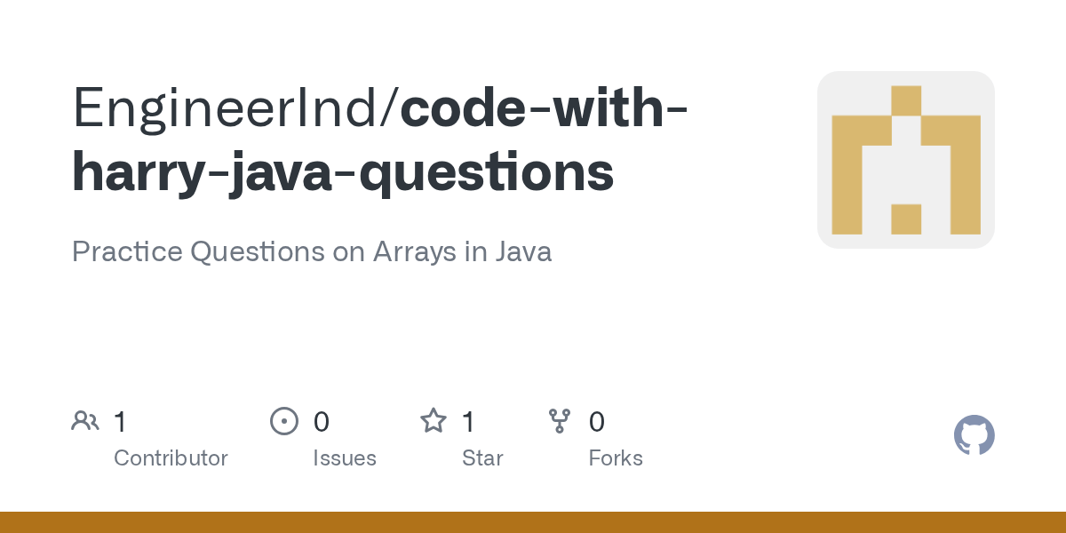 GitHub EngineerInd/codewithharryjavaquestions Practice Questions