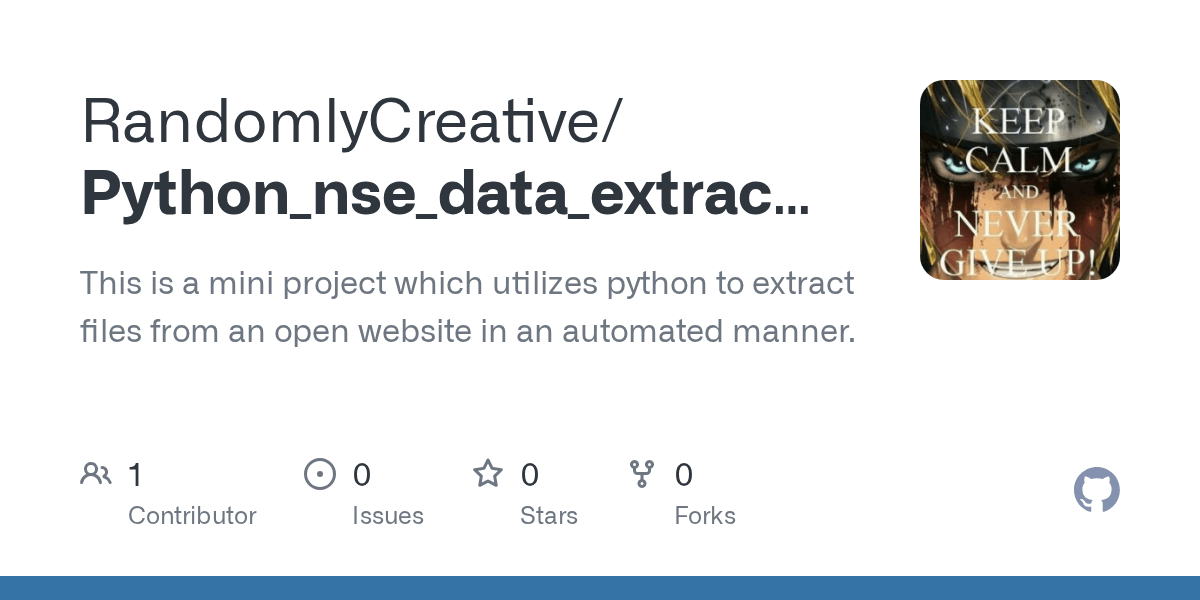 GitHub RandomlyCreative/Python_nse_data_extraction This is a mini
