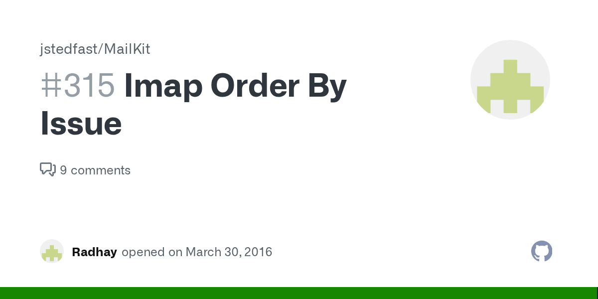 Imap Order By Issue · Issue 315 · jstedfast/MailKit · GitHub
