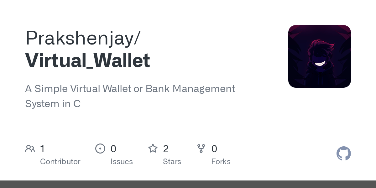 GitHub Prakshenjay/Virtual_Wallet A Simple Virtual Wallet or Bank