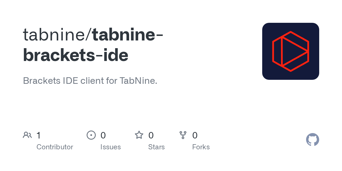 GitHub tabnine/tabninebracketside Brackets IDE client for TabNine.