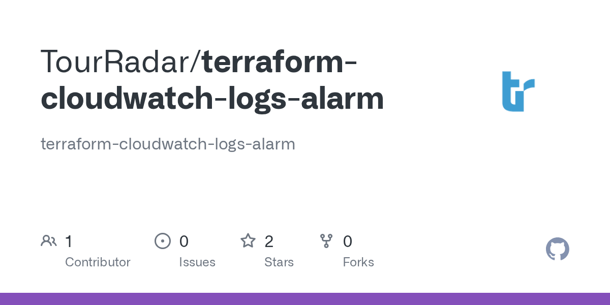 GitHub TourRadar/terraformcloudwatchlogsalarm terraform