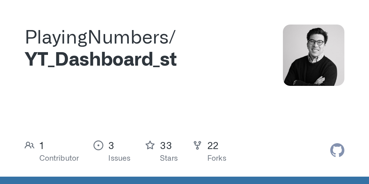 GitHub PlayingNumbers/YT_Dashboard_st