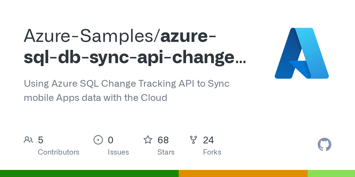 GitHub AzureSamples/azuresqldbsyncapichangetracking Using