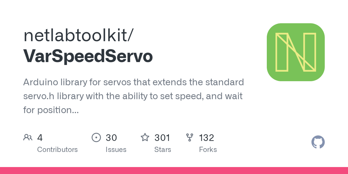 GitHub netlabtoolkit/VarSpeedServo Arduino library for servos that