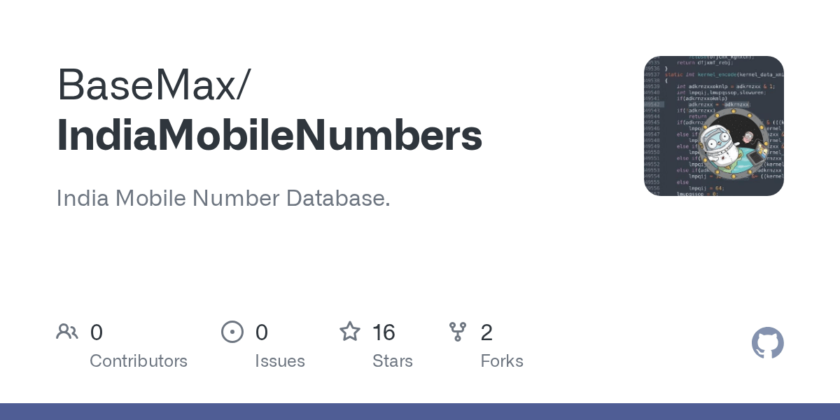 GitHub BaseMax/IndiaMobileNumbers India Mobile Number Database.
