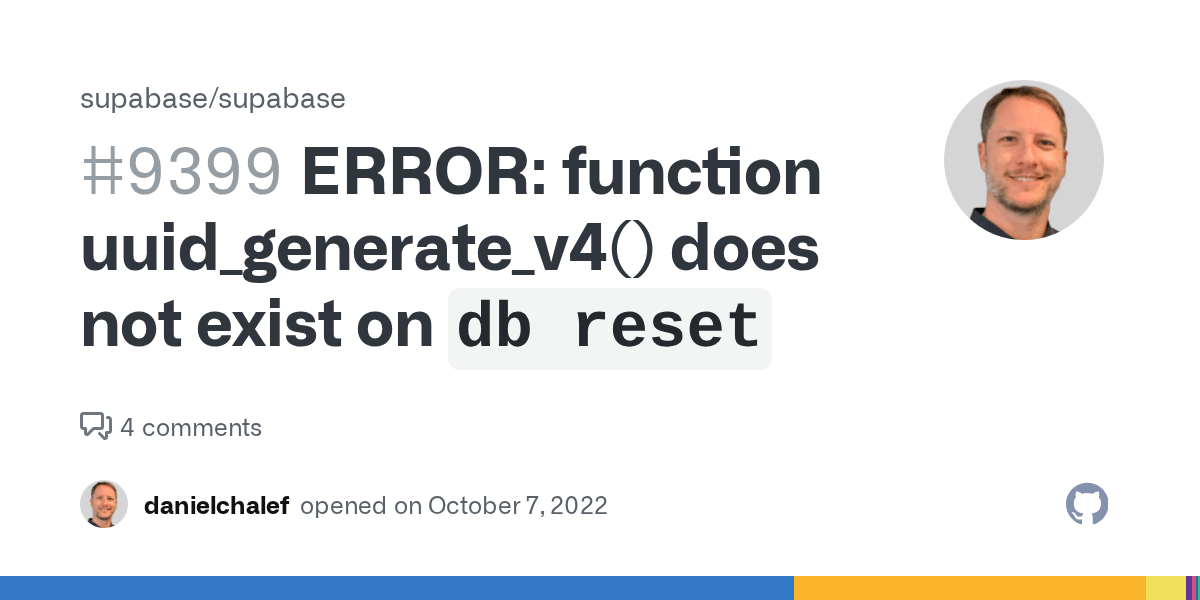 ERROR function uuid_generate_v4() does not exist on `db reset` · Issue