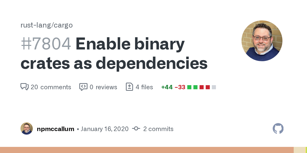 Enable binary crates as dependencies by npmccallum · Pull Request 7804