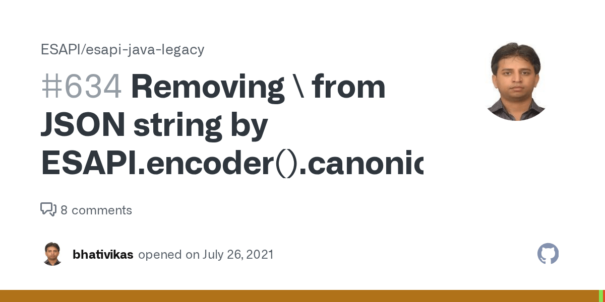 Removing \ from JSON string by ESAPI.encoder().canonicalize(value