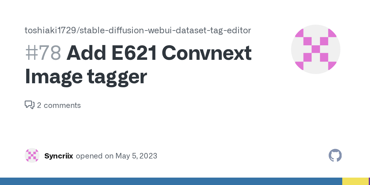 Add E621 Convnext Image tagger · Issue 78 · toshiaki1729/stable