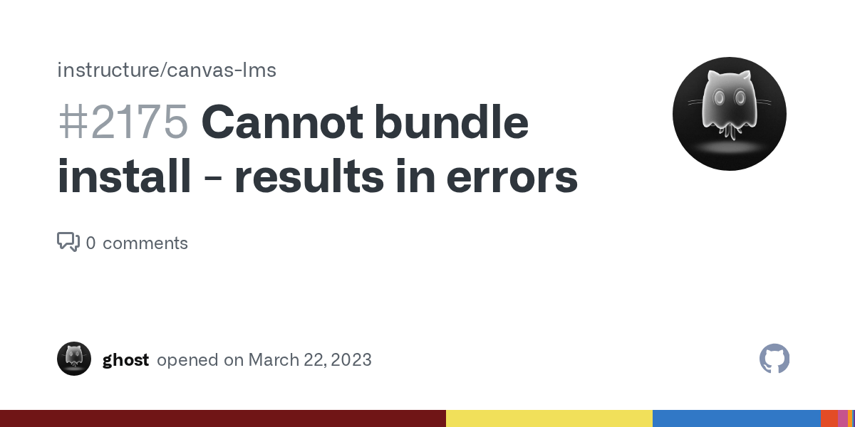Cannot bundle install results in errors · Issue 2175 · instructure