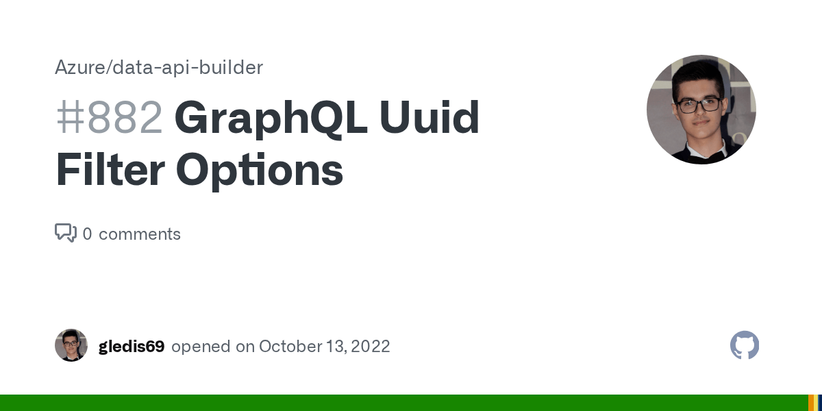 GraphQL Uuid Filter Options · Issue 882 · Azure/dataapibuilder · GitHub