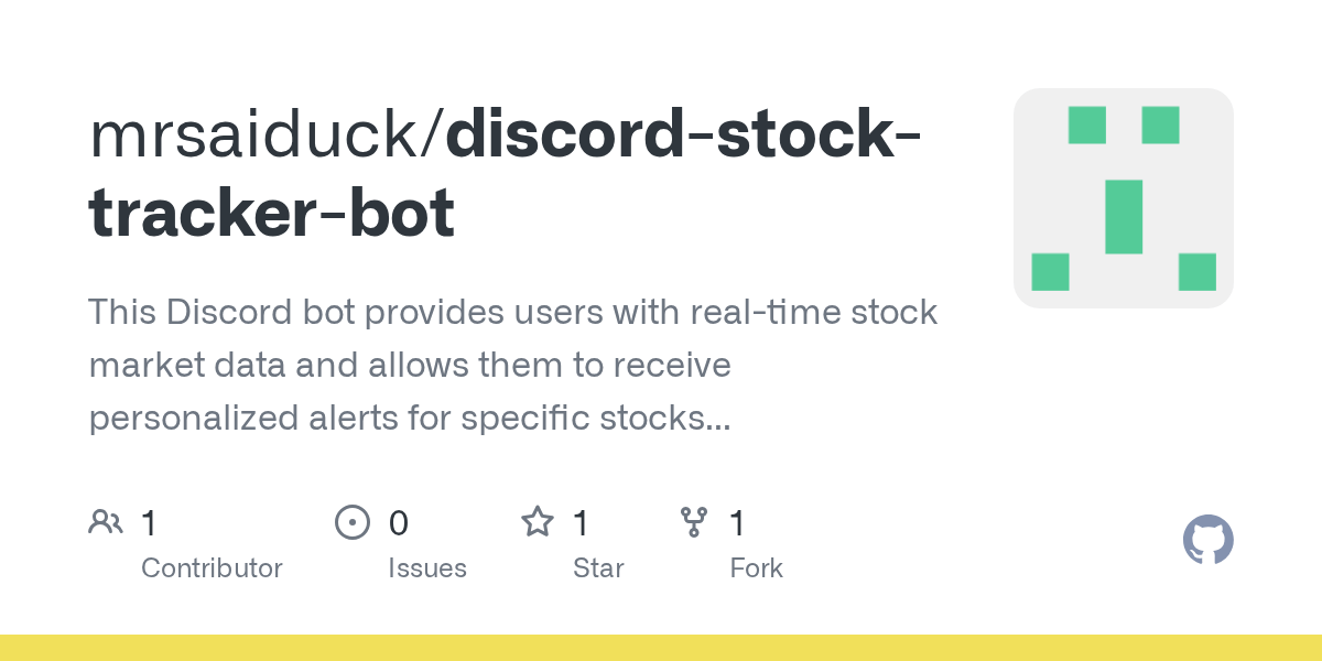 GitHub mrsaiduck/discordstocktrackerbot This Discord bot provides