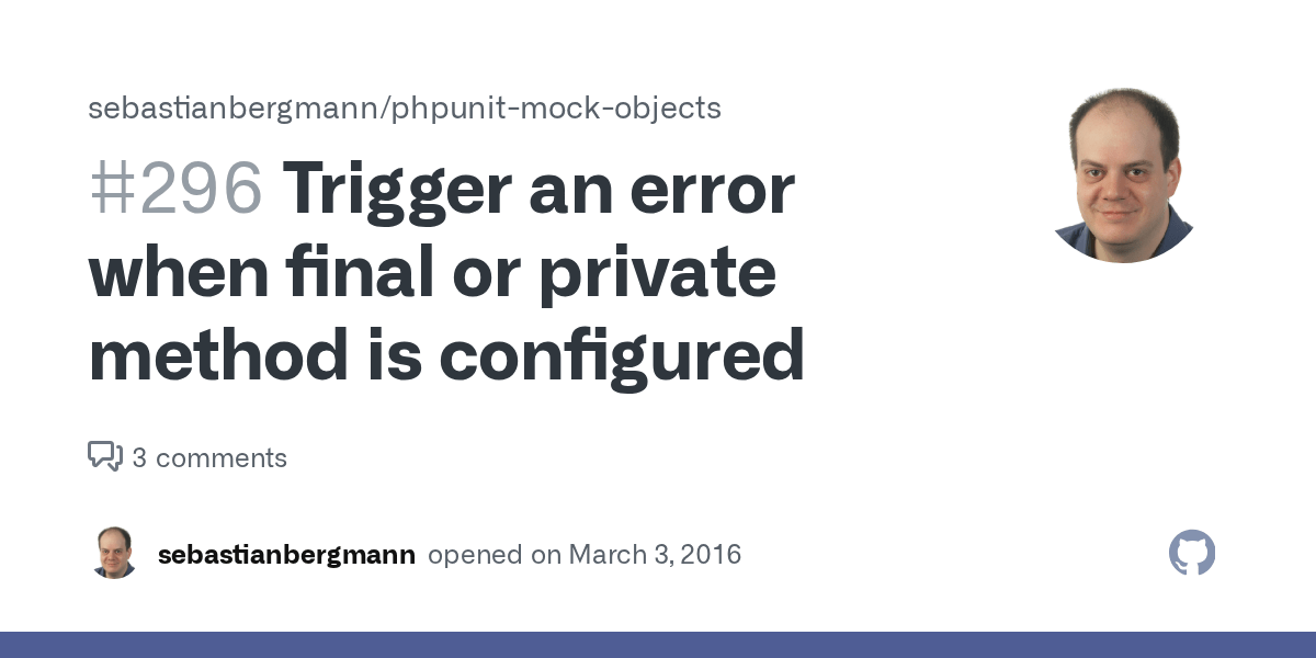 Trigger an error when final or private method is configured · Issue