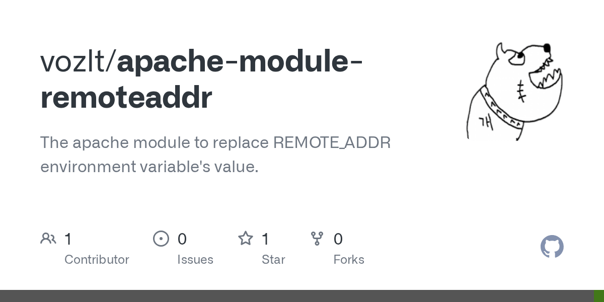 GitHub vozlt/apachemoduleremoteaddr The apache module to replace