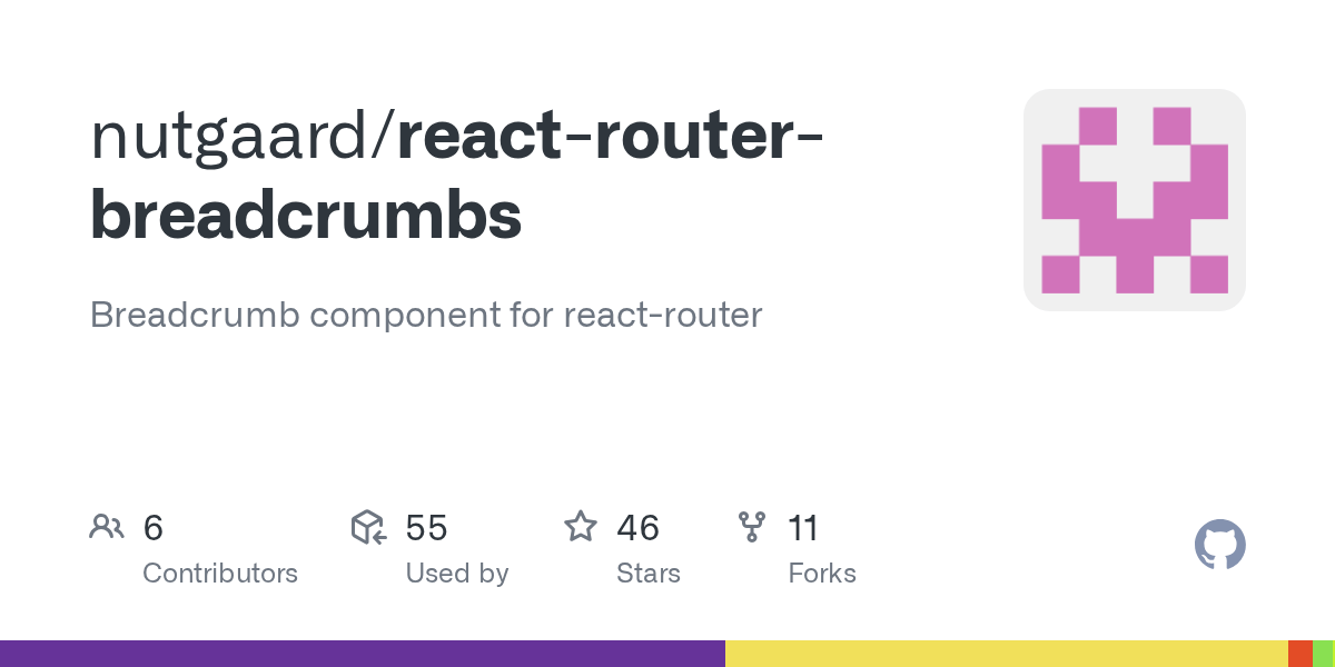GitHub nutgaard/reactrouterbreadcrumbs Breadcrumb component for