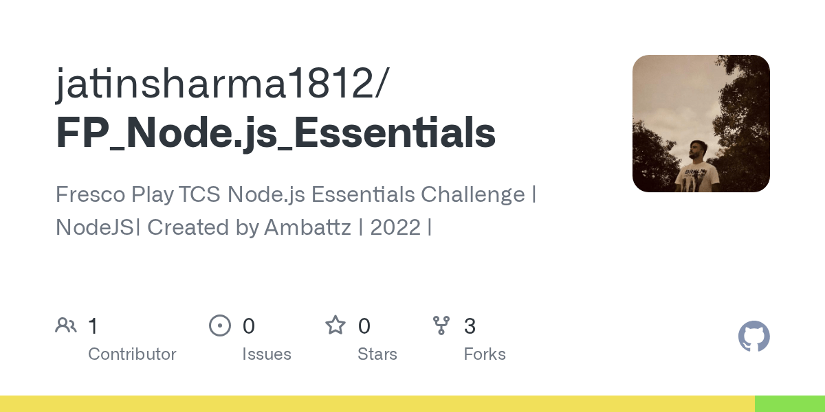 GitHub jatinsharma1812/FP_Node.js_Essentials Fresco Play TCS Node.js