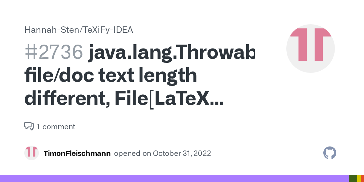 java.lang.Throwable file/doc text length different, File[LaTeX source file spmp.tex, Language