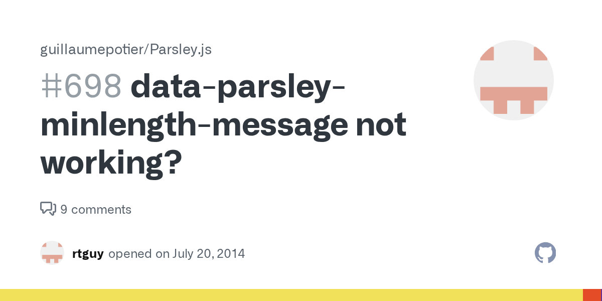 dataparsleyminlengthmessage not working? · Issue 698