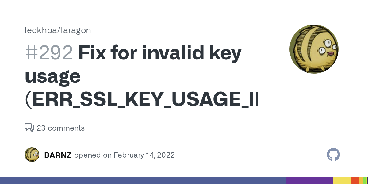 Fix for invalid key usage · Issue 292