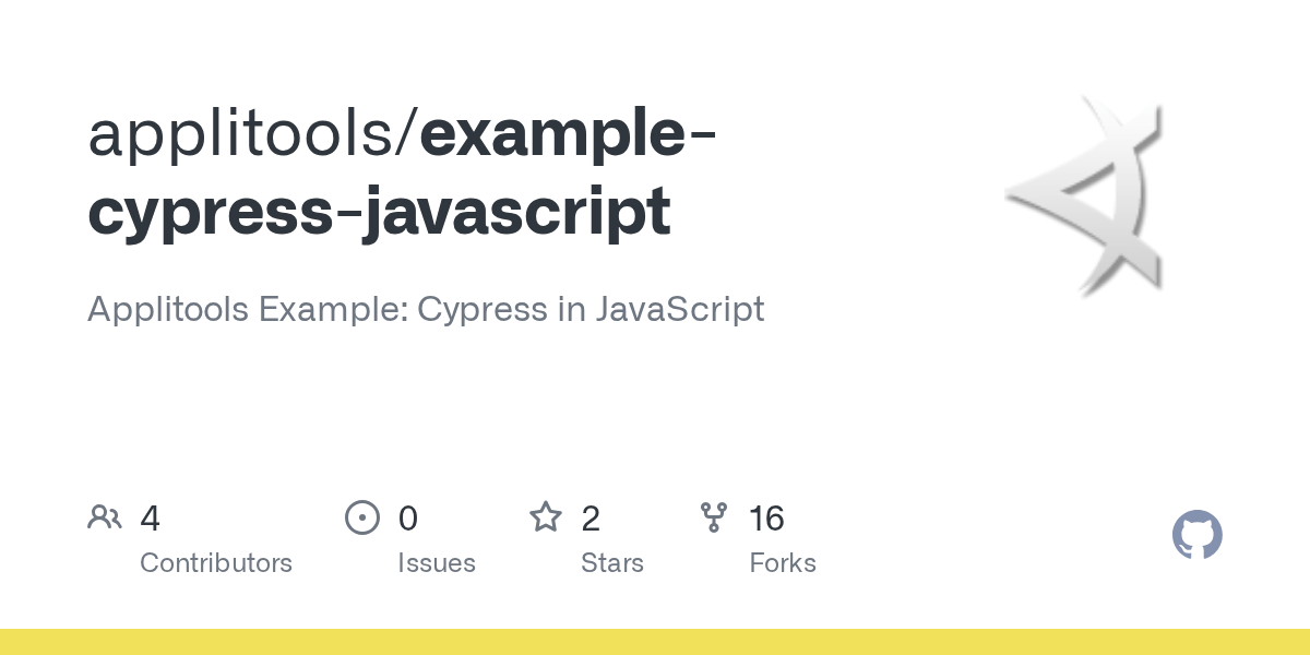 GitHub applitools/examplecypressjavascript Applitools Example