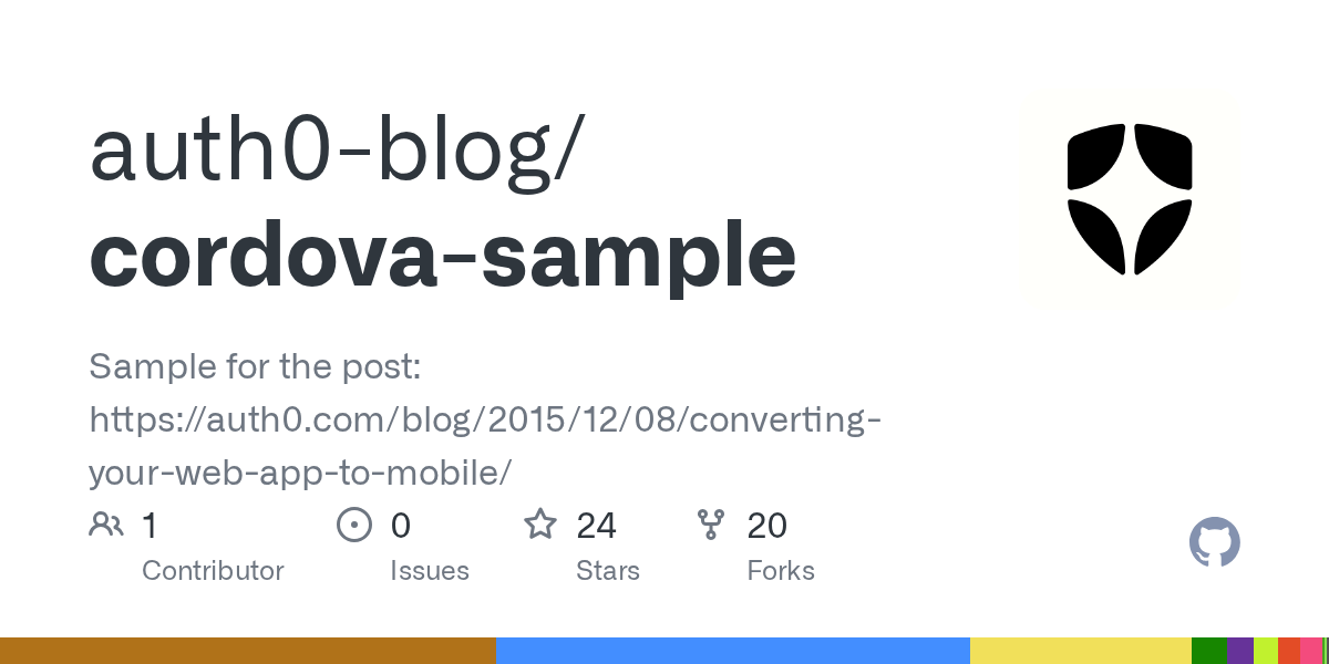 GitHub auth0blog/cordovasample Sample for the post https//auth0