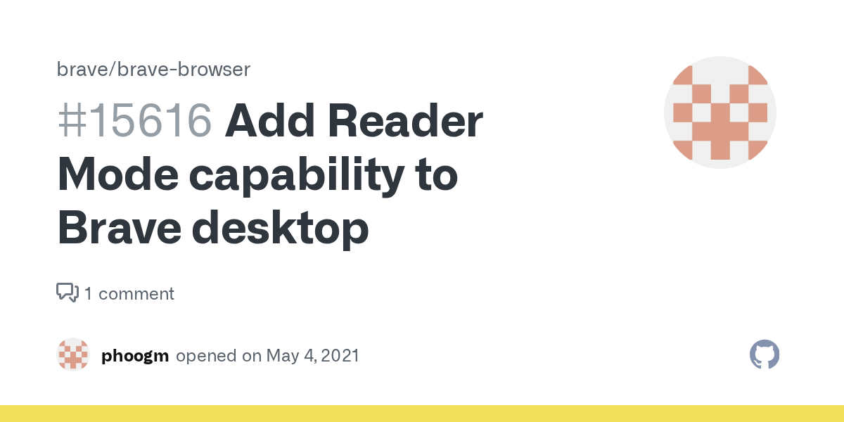 Add Reader Mode capability to Brave desktop · Issue 15616 · brave