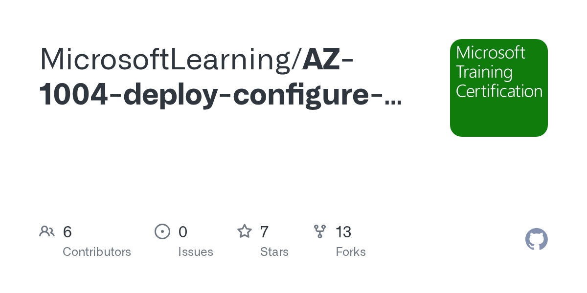 GitHub MicrosoftLearning/APL1004deployconfigureazuremonitor