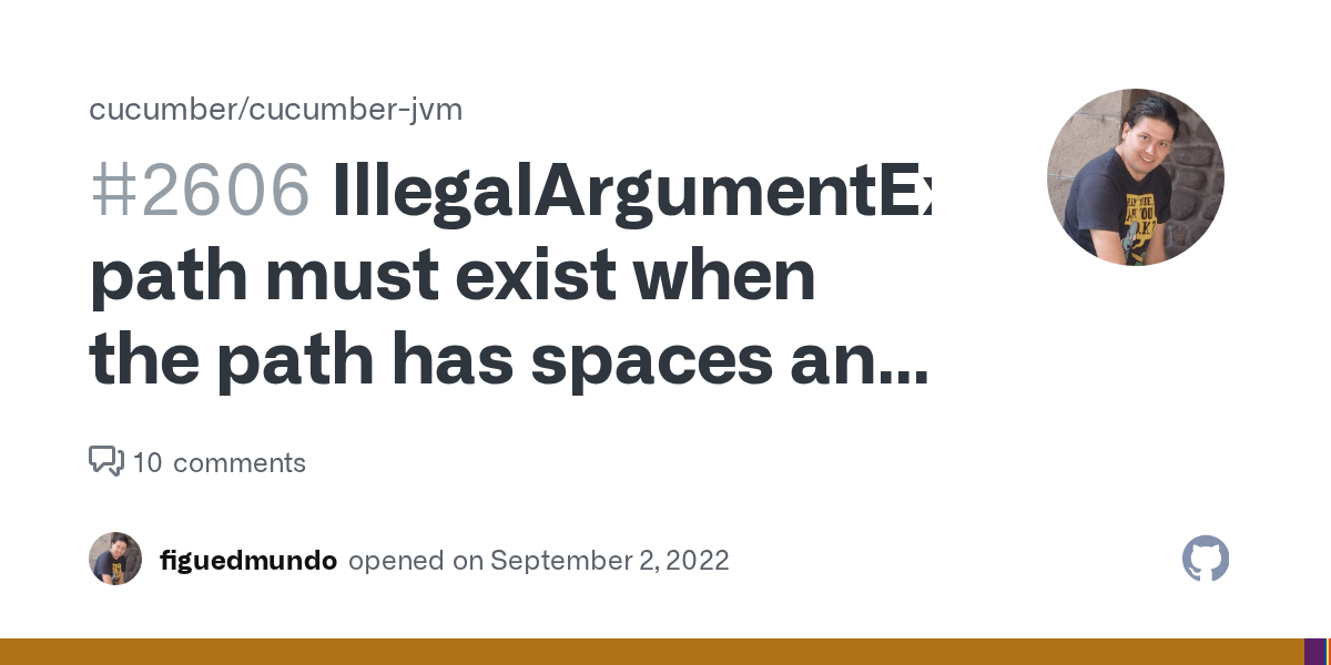 IllegalArgumentException path must exist when the path has spaces and