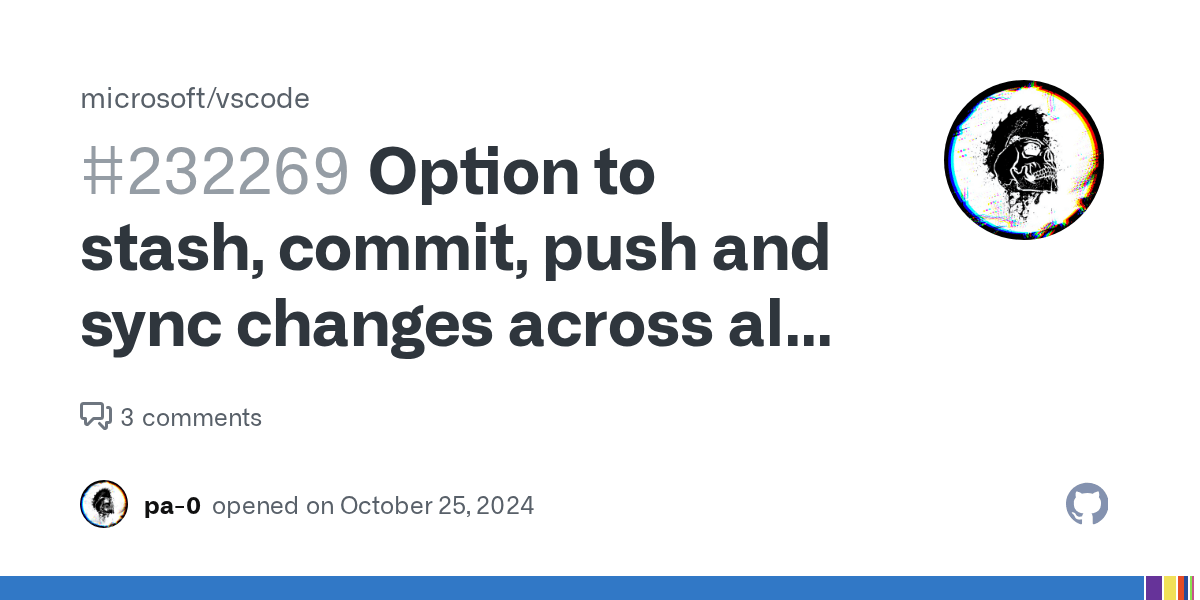 Option to stash, commit, push and sync changes across all repositories