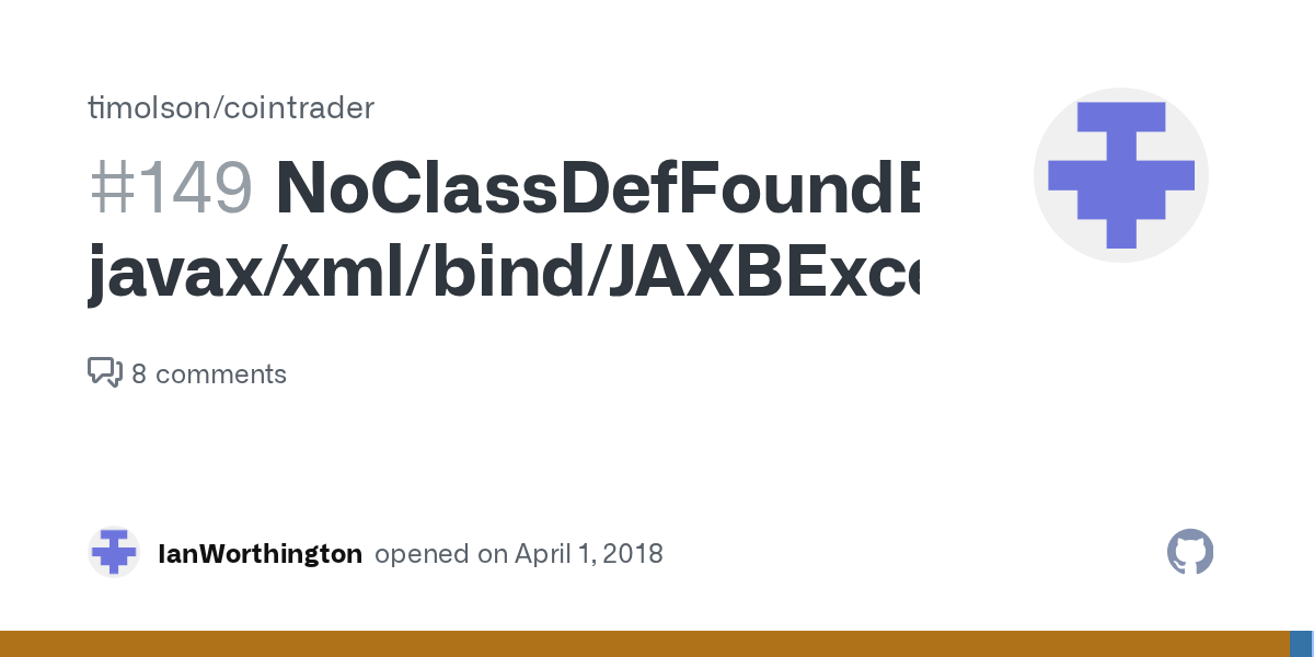 NoClassDefFoundError javax/xml/bind/JAXBException · Issue 149