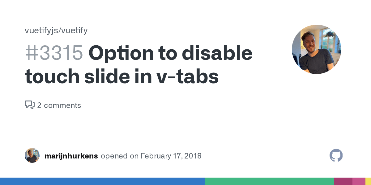 Option to disable touch slide in vtabs · Issue 3315 · vuetifyjs/vuetify · GitHub