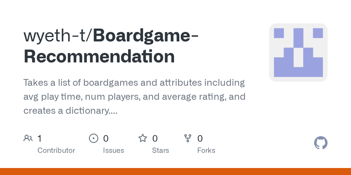 GitHub Takes a list of boardgames