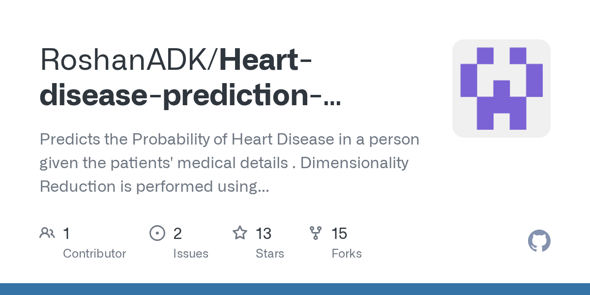 GitHub RoshanADK/Heartdiseasepredictionsysteminpythonusing