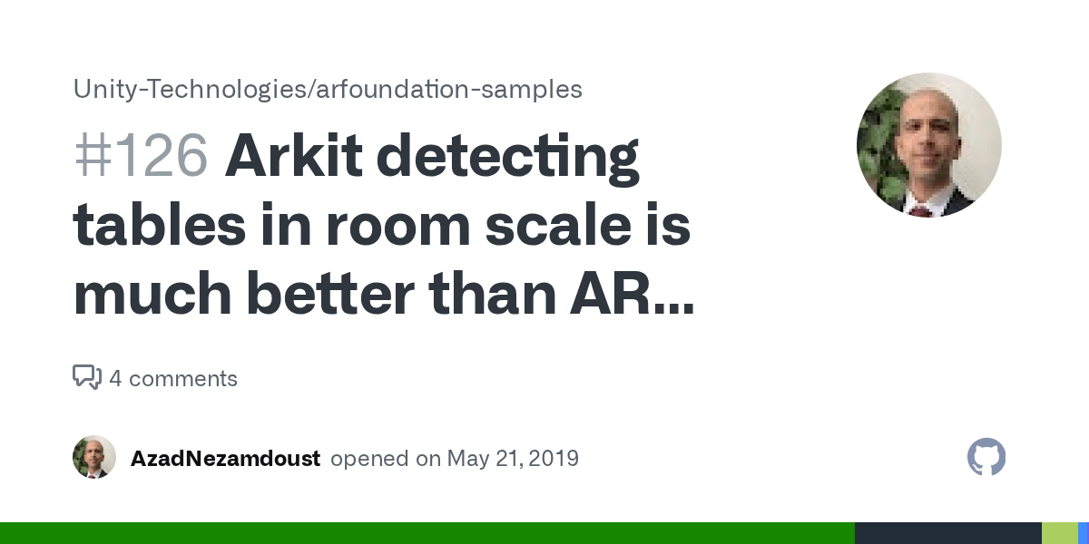 Arkit detecting tables in room scale is much better than AR foundation. · Issue 126 · Unity