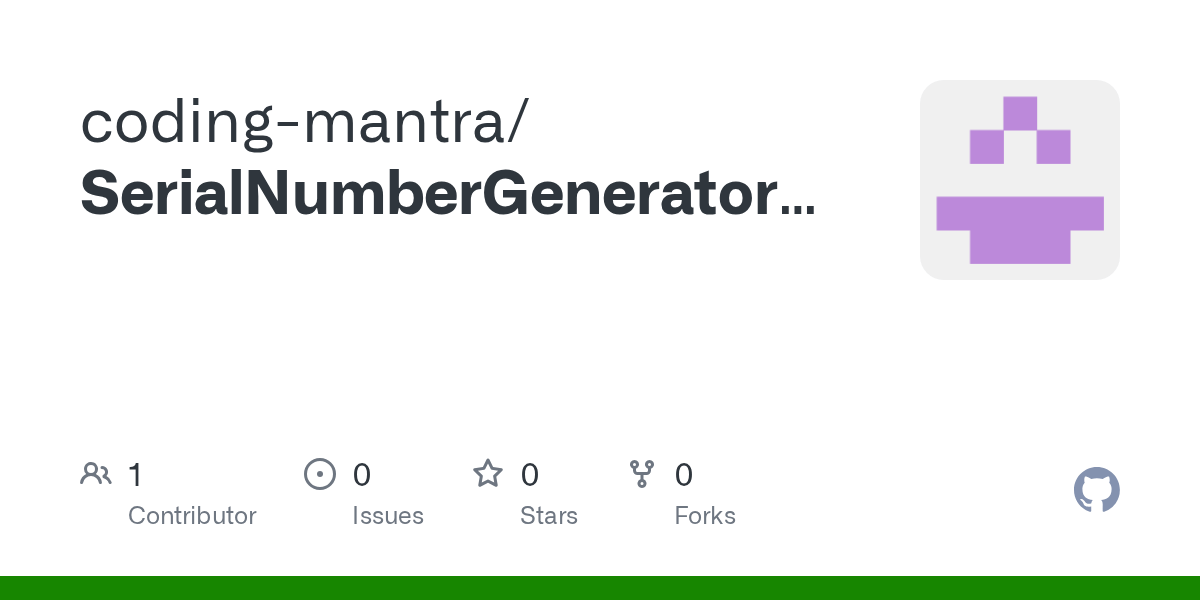 GitHub codingmypassion/SerialNumberGenerator