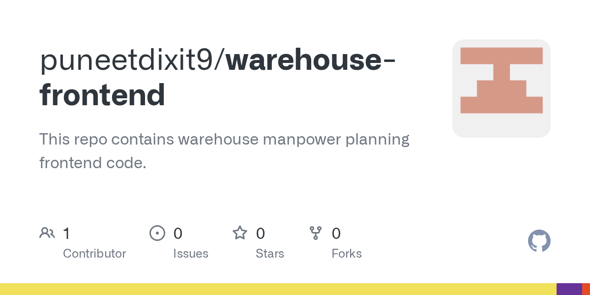 GitHub puneetdixitstatusneo/warehousefrontend This repo contains