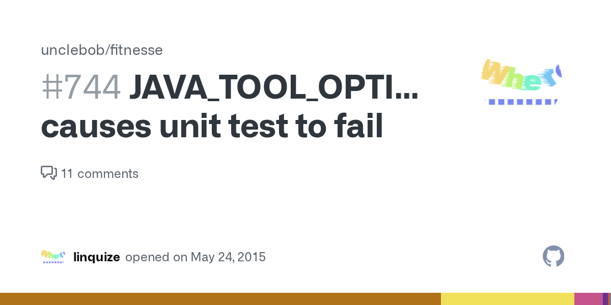 JAVA_TOOL_OPTIONS causes unit test to fail · Issue 744 · unclebob