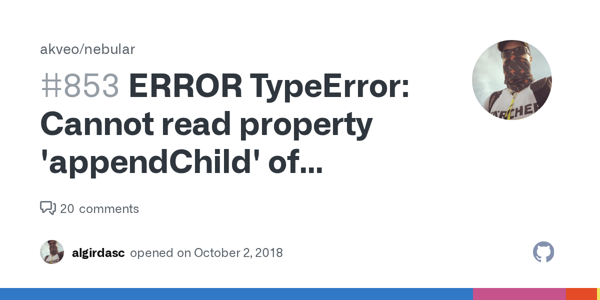 ERROR TypeError Cannot read property 'appendChild' of undefined
