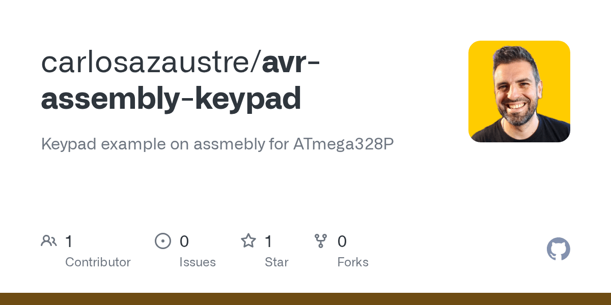 GitHub carlosazaustre/avrassemblykeypad Keypad example on assmebly