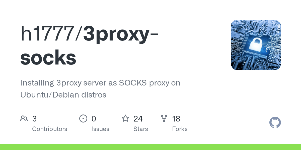 GitHub h1777/3proxysocks Installing 3proxy server as SOCKS proxy on